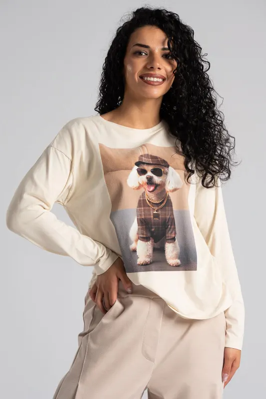 Μπλούζα Βαμβακερή Μακριά Μανίκια Candy