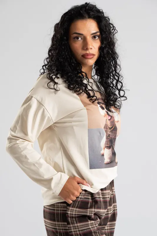 Long Sleeve Cotton Blouse Candy