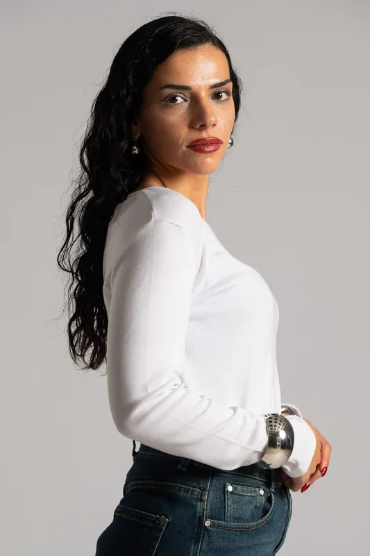 Μπλούζα Βαμβακερή Rib Μακριά Μανίκια