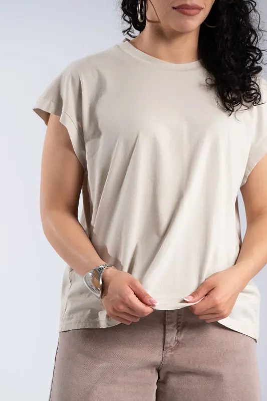 Μπλουζα Βαμβακερή Στρογγυλή Λαιμόκοψη