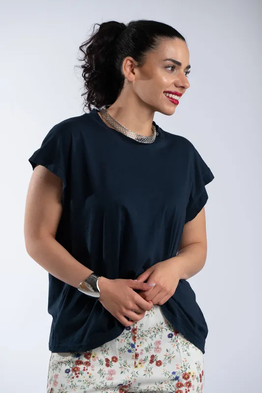 Μπλουζα Βαμβακερή Στρογγυλή Λαιμόκοψη