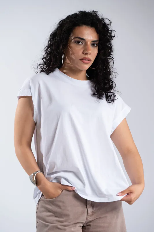 Μπλουζα Βαμβακερή Στρογγυλή Λαιμόκοψη