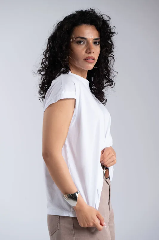 Μπλουζα Βαμβακερή Στρογγυλή Λαιμόκοψη