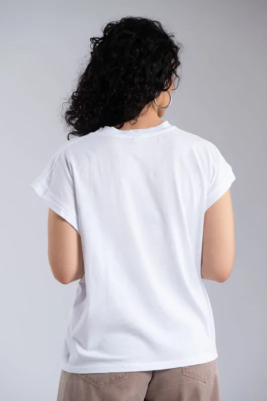 Μπλουζα Βαμβακερή Στρογγυλή Λαιμόκοψη