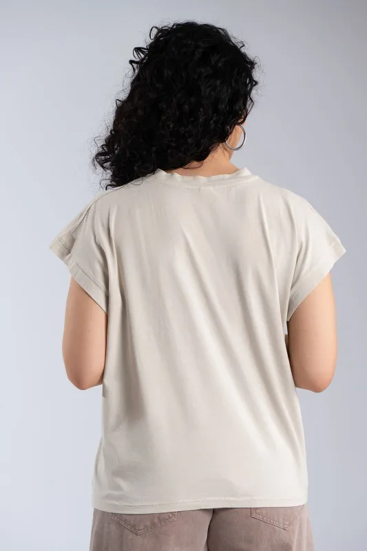 Μπλουζα Βαμβακερή Στρογγυλή Λαιμόκοψη