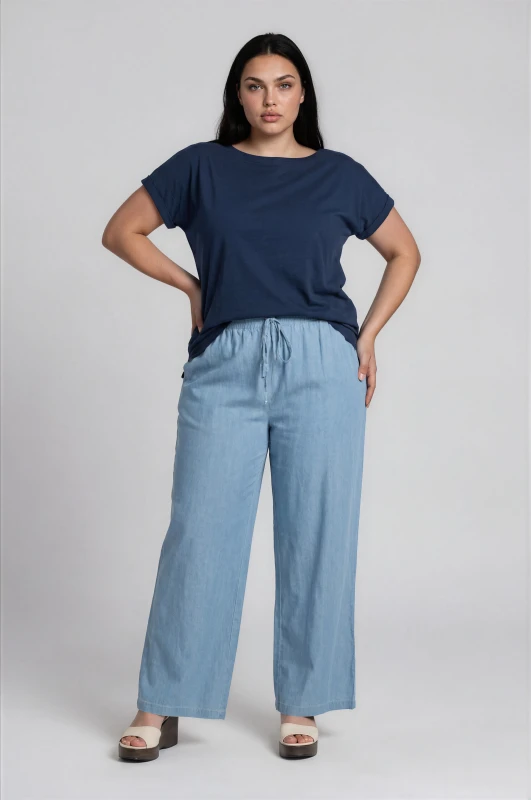 Cotton T-Shirt Smile Neckline 