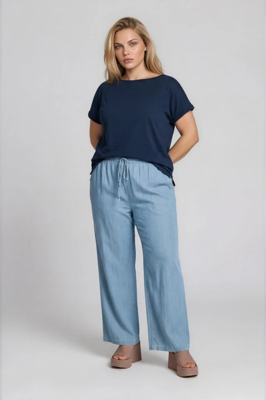 Cotton T-Shirt Smile Neckline 