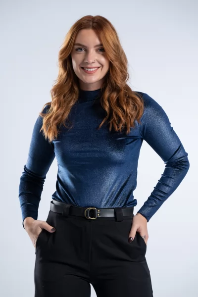 Μπλούζα Velvet Lurex Night Blue