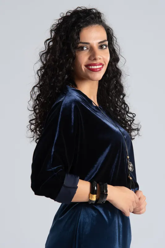 Μπλούζα Velvet Νυχτερίδα Μανίκι