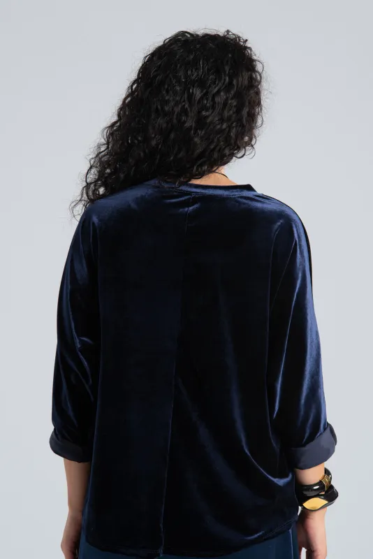 Μπλούζα Velvet Νυχτερίδα Μανίκι