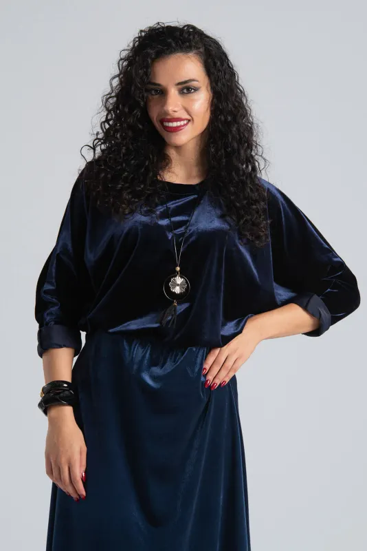 Μπλούζα Velvet Νυχτερίδα Μανίκι