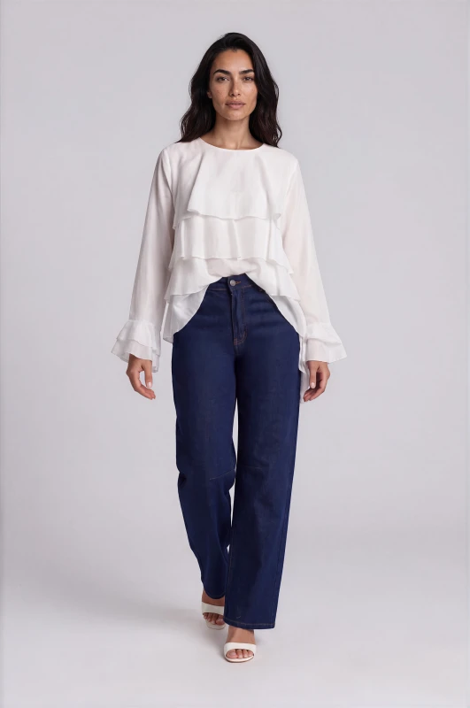 Asymmetrical Ruffle Blouse 