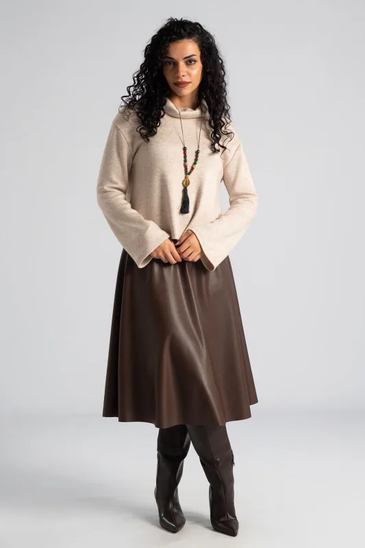 Blouse Loose Turtleneck Necklace 