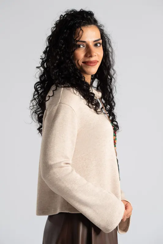 Blouse Loose Turtleneck Necklace 