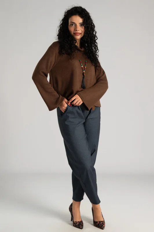 Blouse Loose Turtleneck Necklace 