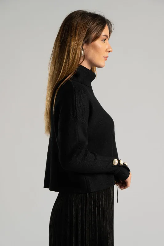 Blouse Loose Turtleneck Rib