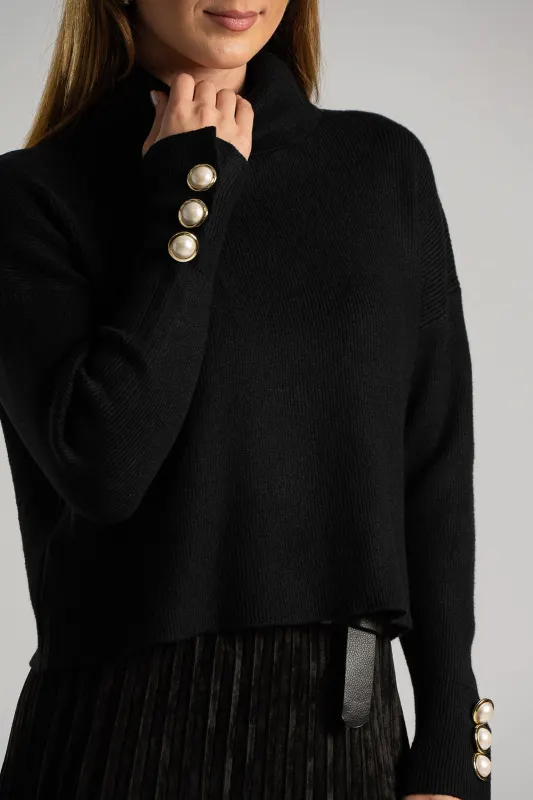 Blouse Loose Turtleneck Rib