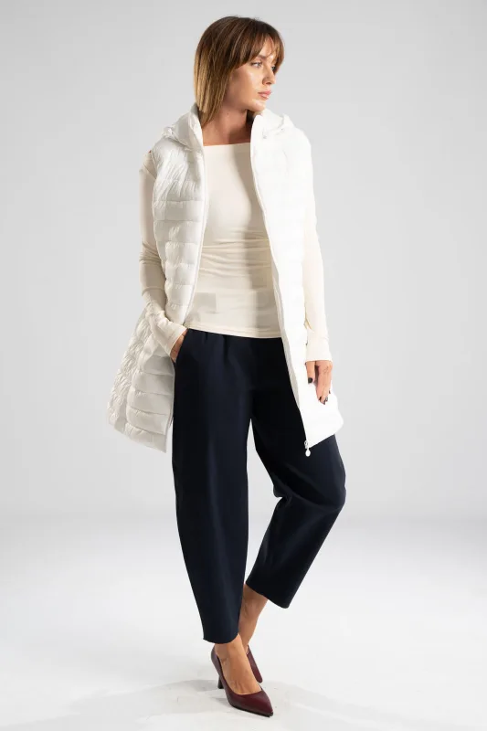 Long Sleeved Blouse Smile Neckline