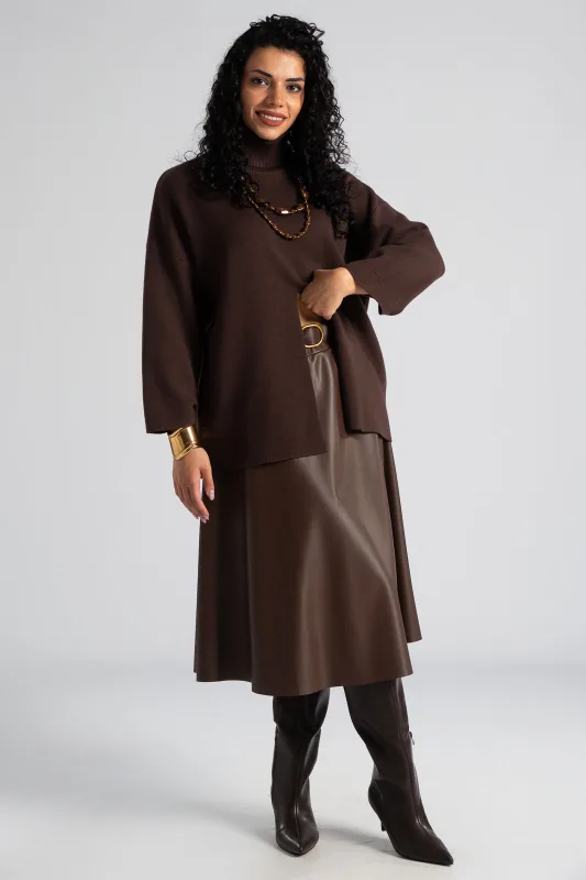 Turtleneck Blouse Front Opening