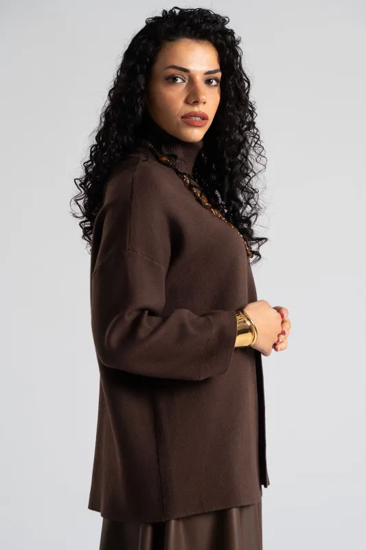 Turtleneck Blouse Front Opening