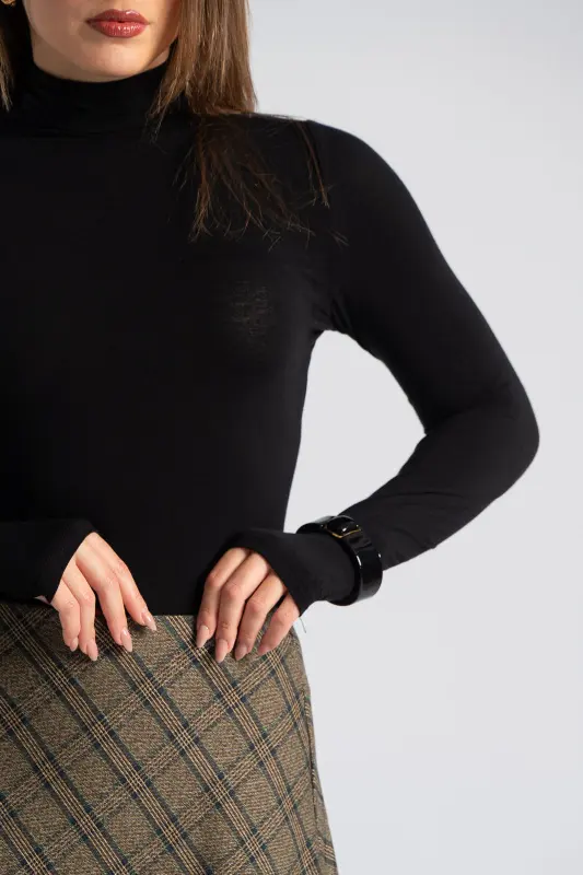 Blouse Turtleneck Basic Solid Color