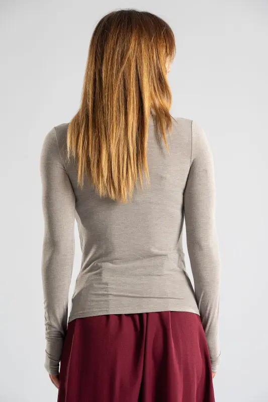 Blouse Turtleneck Basic Solid Color