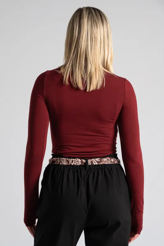 Blouse Turtleneck Basic Solid Color