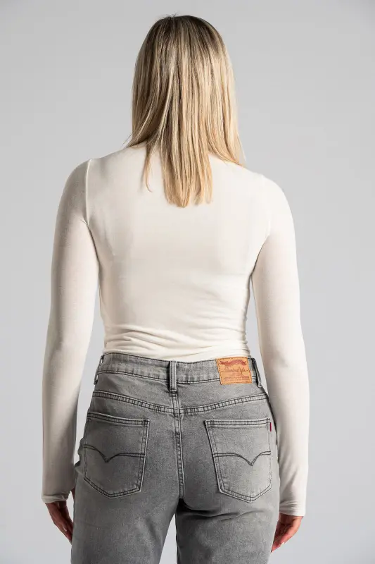 Blouse Turtleneck Basic Solid Color