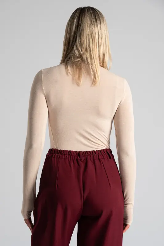 Blouse Turtleneck Basic Solid Color