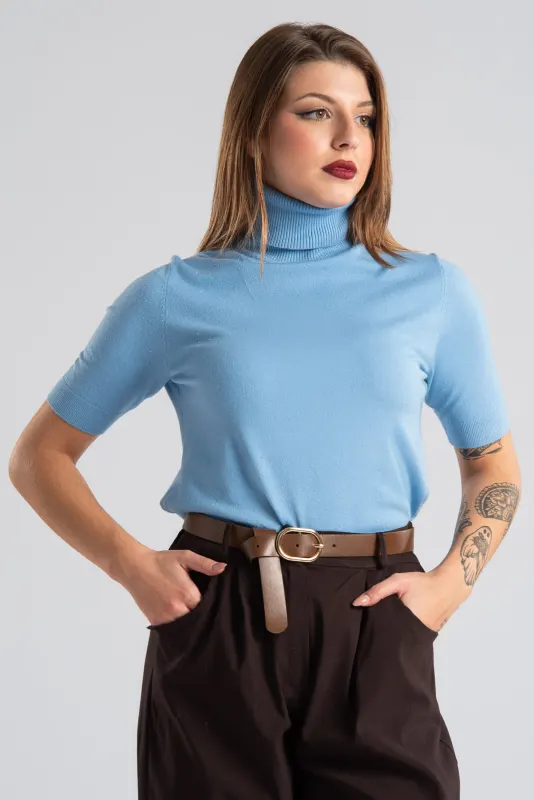 Μπλούζα Ζιβάγκο Κοντομάνικη Ασημοκλωστή