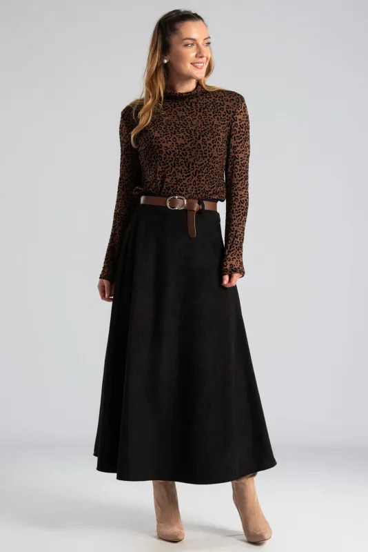 Blouse Leopard Pattern Turtleneck