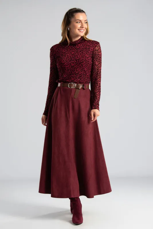 Blouse Leopard Pattern Turtleneck