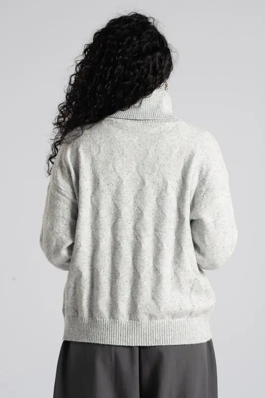 Blouse Turtleneck Sequins 