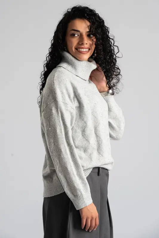 Blouse Turtleneck Sequins 