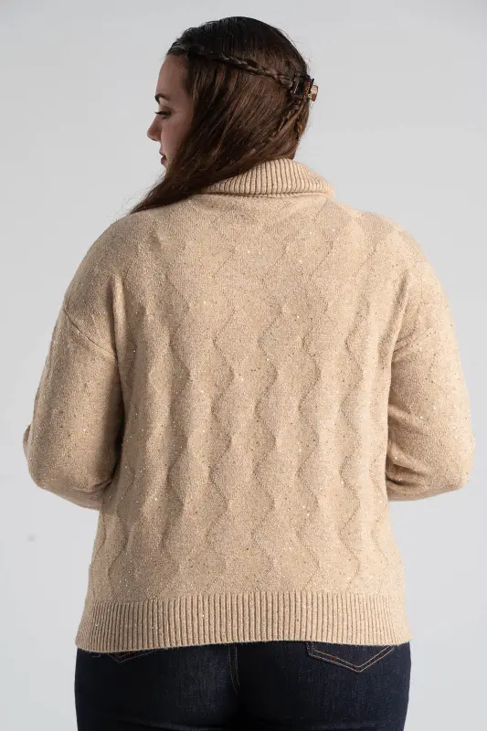 Blouse Turtleneck Sequins 