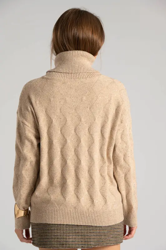 Blouse Turtleneck Sequins 