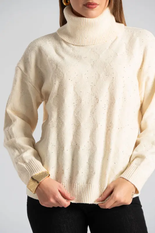 Blouse Turtleneck Sequins 