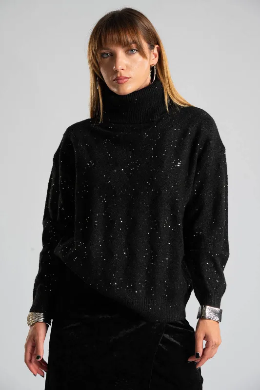 Blouse Turtleneck Pleats