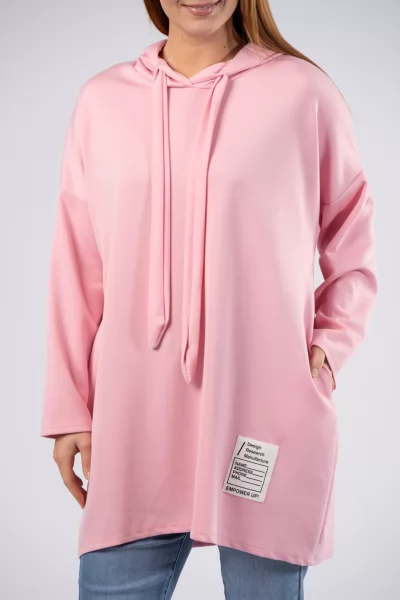 Μπλουζοφόρεμα Κουκούλα Ροζ