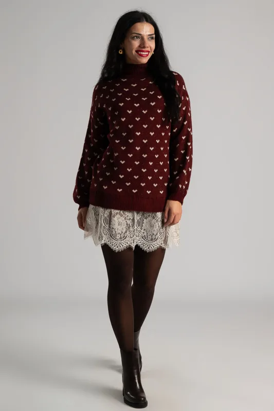 Dress Knitted Balloon Sleeve 