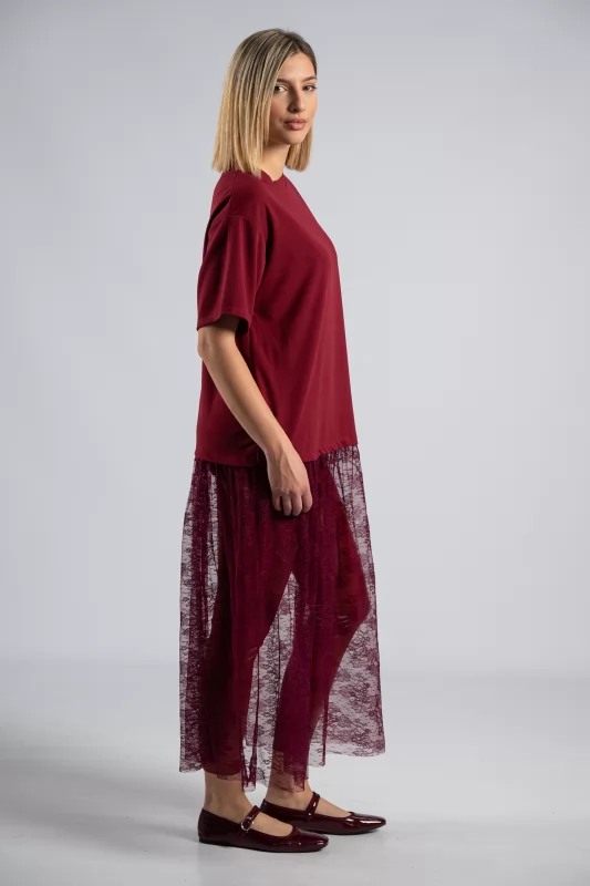 Blouse Dress Lace Finish