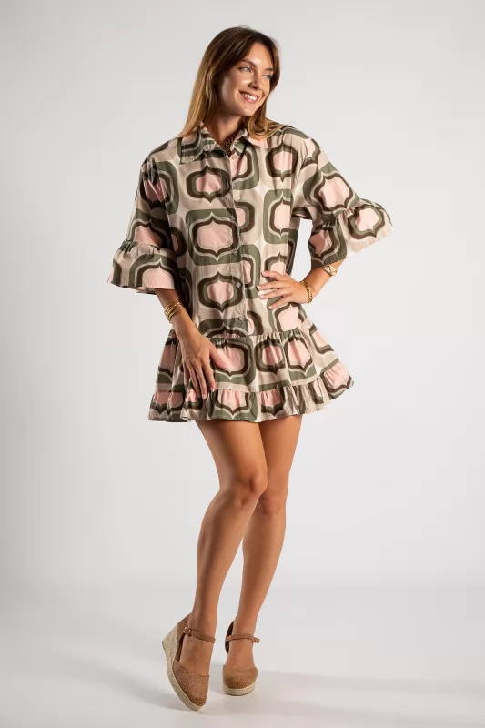 Blouse Dress Ruffle Finish 
