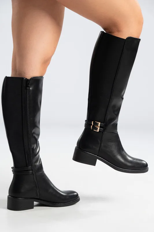 Boots Leatherette Riding 