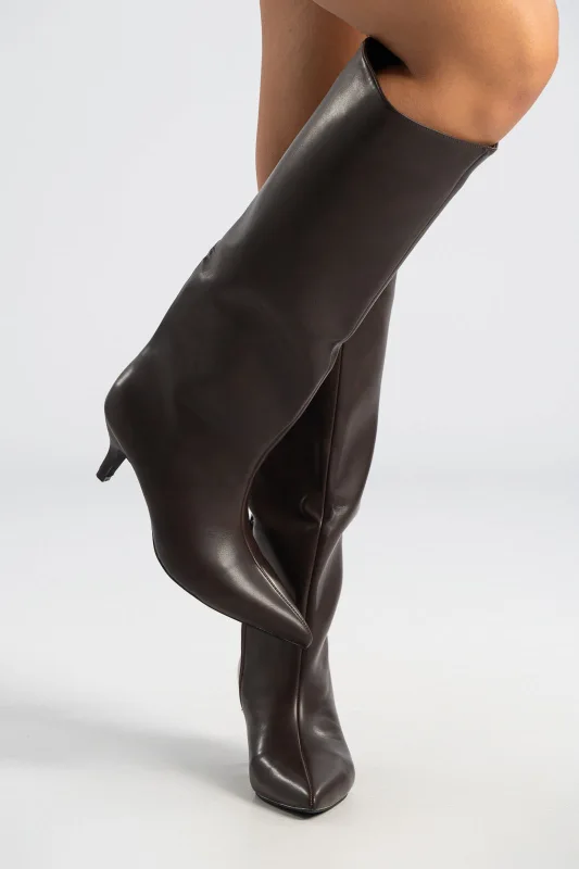 Μπότα Δερματίνη Kitten Heel