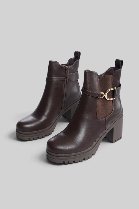 Ankle Boots Leatherette with Metal Accents
