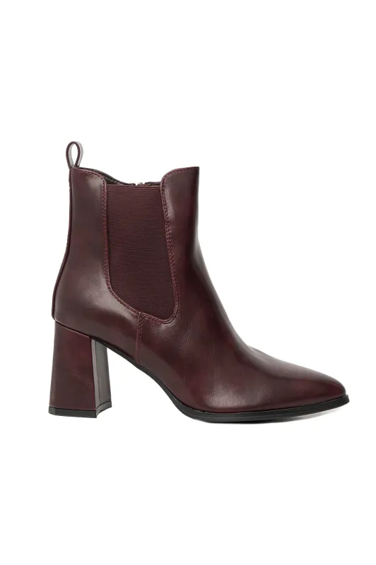 Μποτάκι Δερματίνη Χοντρό Τακούνι