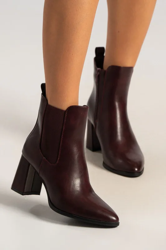 Μποτάκι Δερματίνη Χοντρό Τακούνι