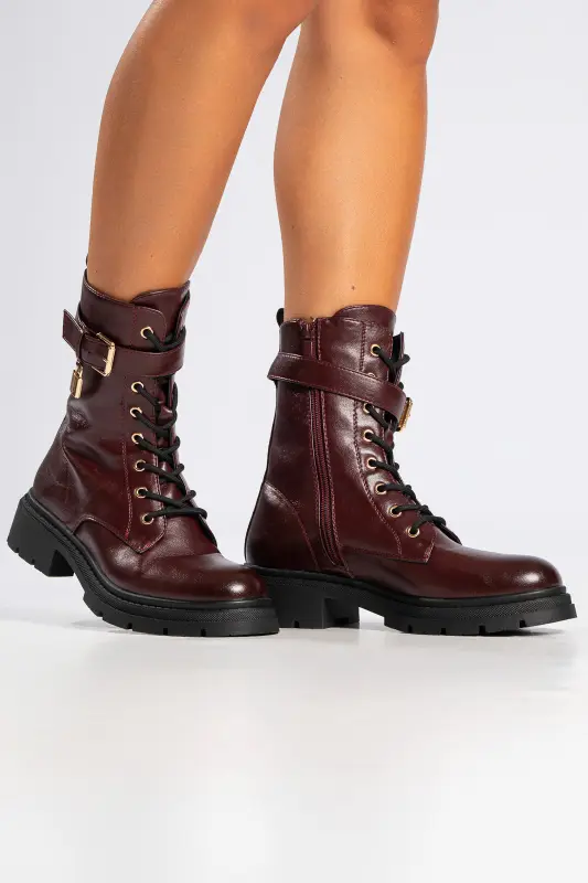 Ankle Boot Leatherette Gold Details