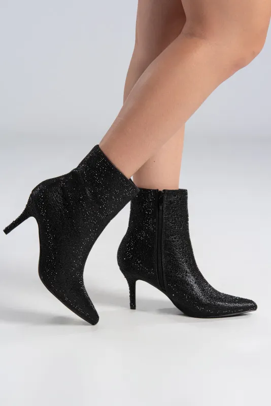 Ankle Boot High Heel Rhinstones