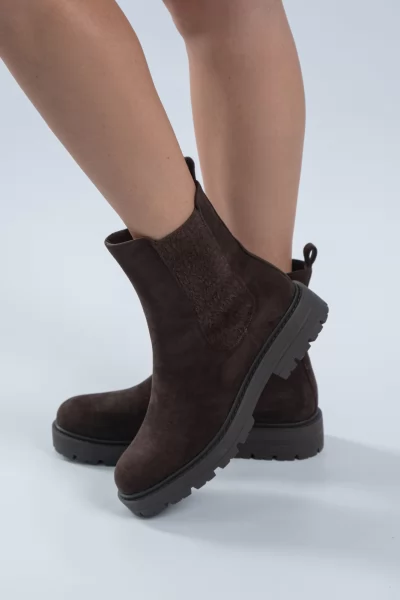 Boots With Elastic Brown